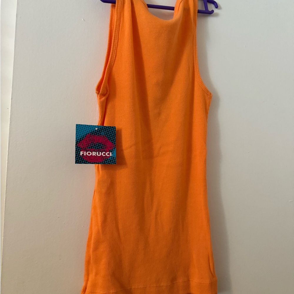 Fiorucci Orange Ribbed Top - Picture 3 of 4